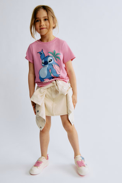 H&M Набор из трех хлопковых футболок с принтом, розовый