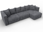 Диван угловой Лига-052 НПБ Лонг угол универсальный, BRUT 16 ВЕЛЮР темно-серый