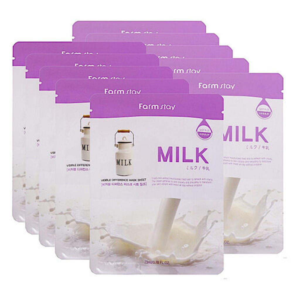 Маска тканевая с молочными протеинами FarmStay Visible difference milk mask pack