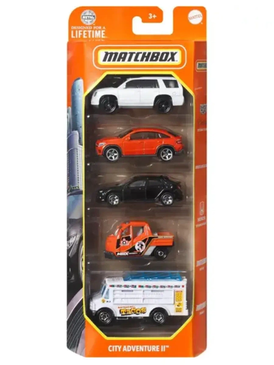Набор машинок Matchbox 5 шт City Adventure 2 C1817