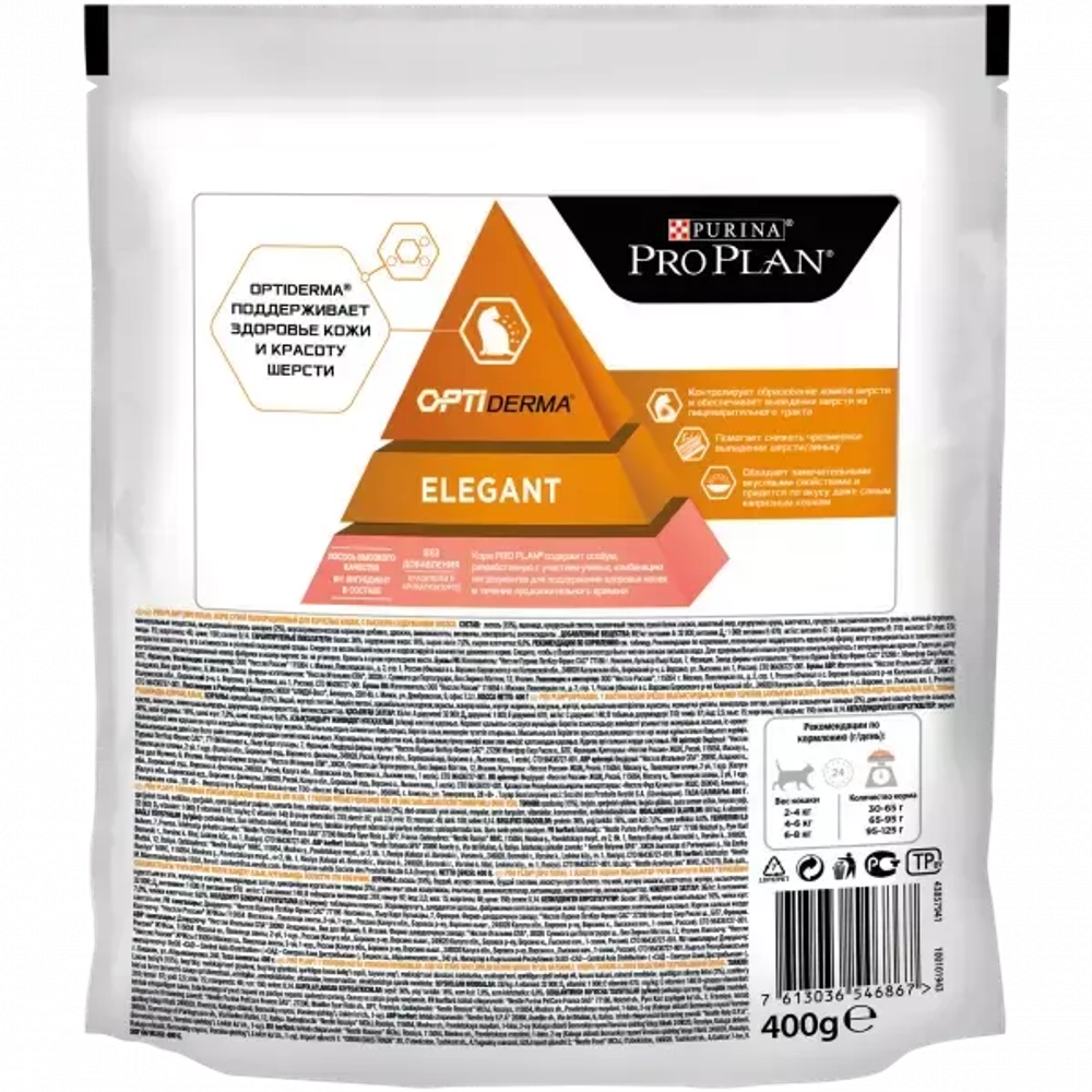 Pro Plan Elegant Adult д\взр.кошек для шерсти с Лососем 0,4 кг