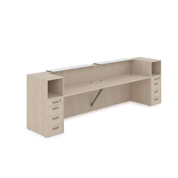 1КРТ-КЛ.005.1 Комплект Ресепшн с фартуком HPL (3632*751*1149) (с подсветкой)