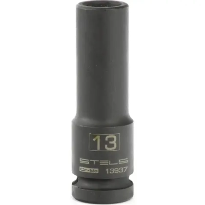 Головка ударная удлиненная шестигранная, 13 мм, 1/2", CrMo// STELS 13937