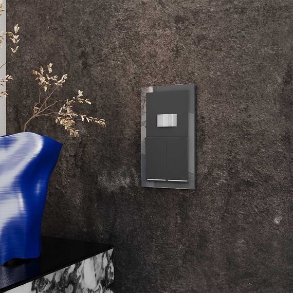 Рамка стеклянная Voltum S70 на 2 поста, (графит, стекло) VLS110207