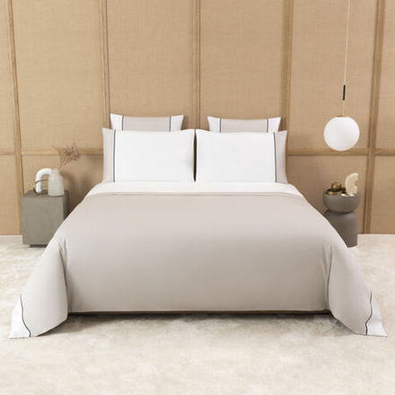 Постельное белье Frette Colour Block Stone/Milk (240 x 220 см)