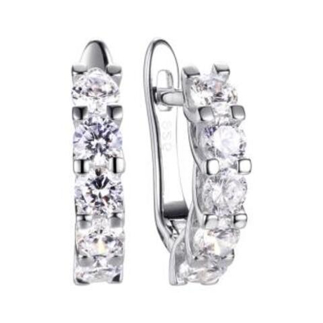 Серьги из серебра с фианитами