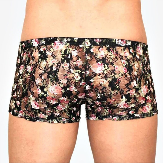 Мужские трусы боксеры черные в сеточку Romeo Rossi Black Boxer RR00220