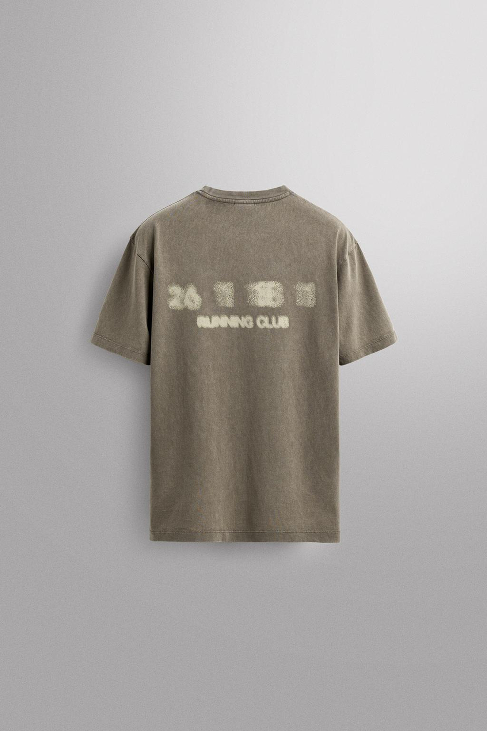 ZARA ФУТБОЛКА С ГРАФИЧЕСКИМ ПРИНТОМ, АНТРАЦИТОВО-СЕРЫЙ