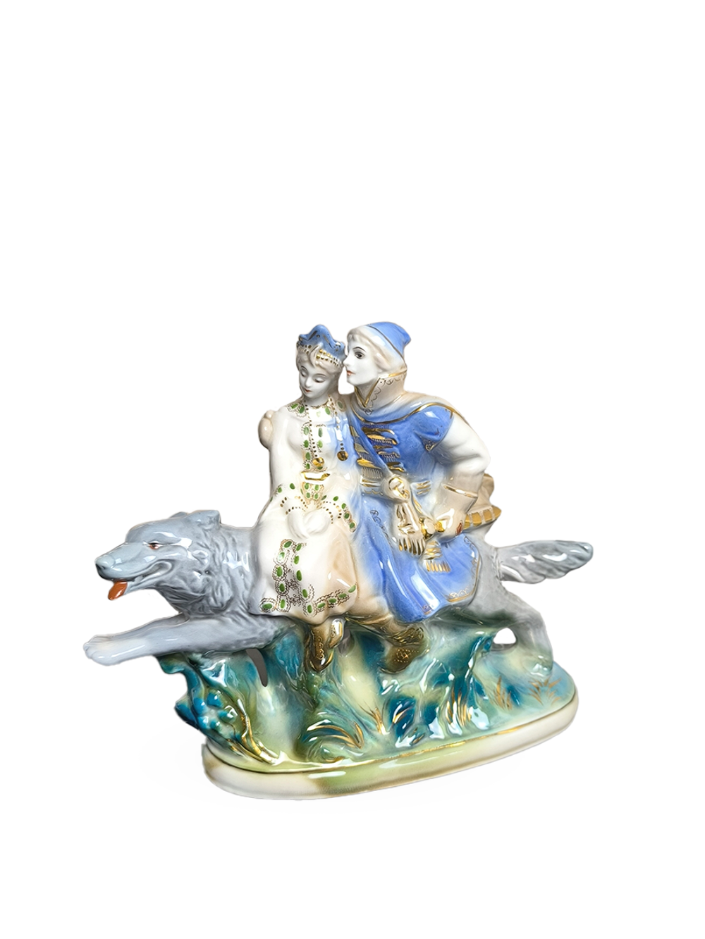 Статуэтка "Иван-царевич и Елена Прекрасная на сером волке"