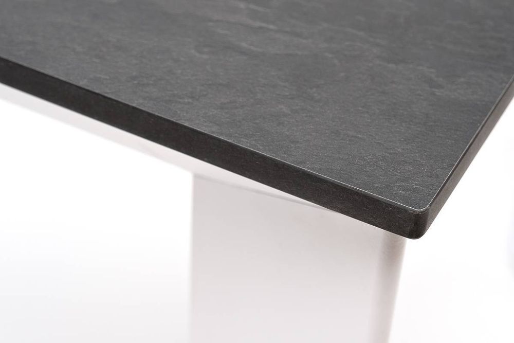 "Венето" обеденный стол из HPL 90х90см, цвет "серый гранит", каркас белый