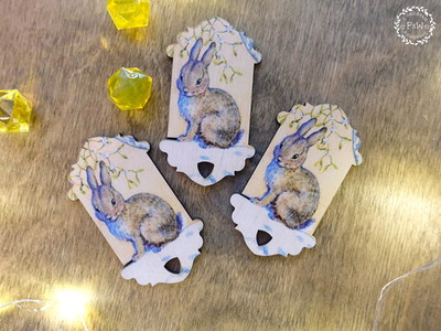 Бобинка "Зайчик под омелой"