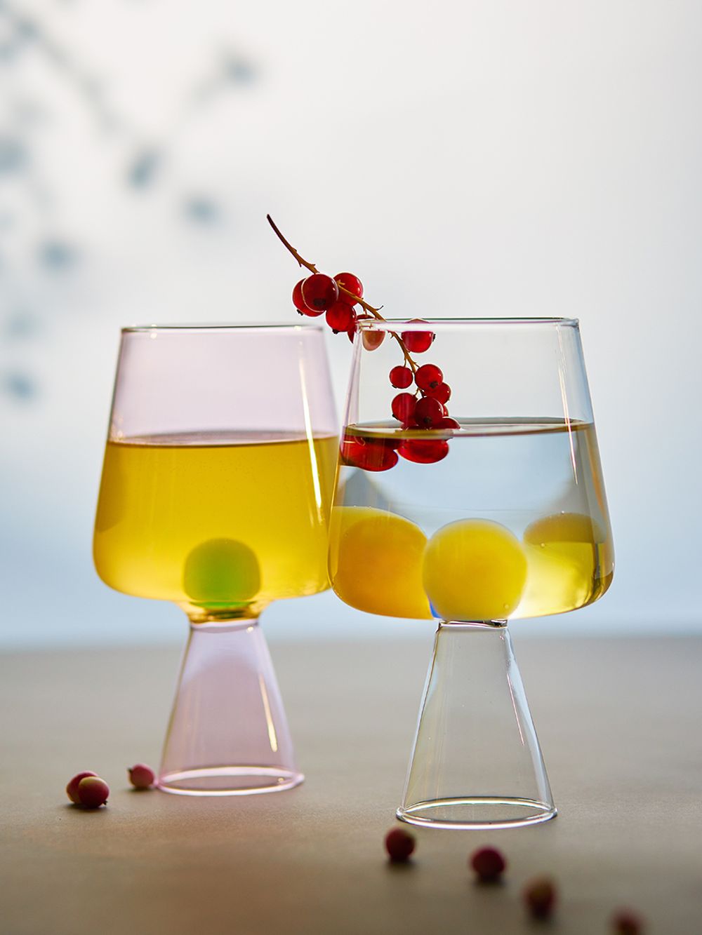 Набор бокалов для вина Orb, 400 мл, розовый/зеленый, 2 шт.