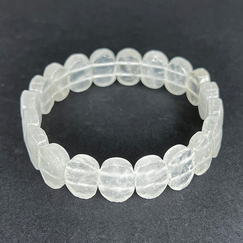 Браслет на резинке Горный Хрусталь, из бусин 14х8 мм, 18 см