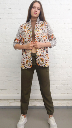 Трикотажный жакет "Инкрустация", по мотивам инкрустированной мраморной столешницы 19 века