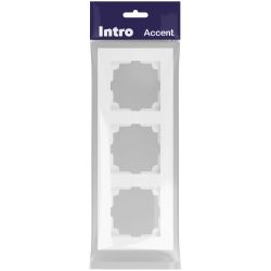 Рамка для розеток и выключателей Intro Accent 6-503-01М на 3 поста, СУ, белый матовый | Intro