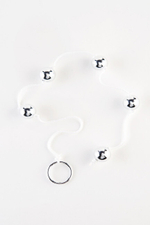 Анальные шарики на веревке Oriental Love Beads (Цвет: серебро)