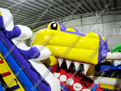 Коммерческий батут "Белый клык" с не механизированной головой, размер 6*6*4 м