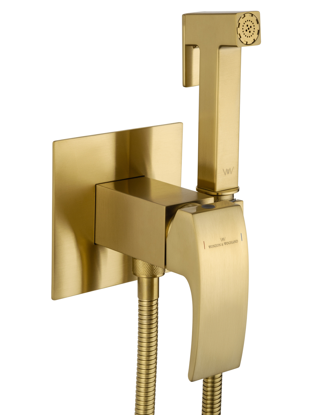 Смеситель с гигиеническим душем встраиваемый WONZON & WOGHAND FIT, Брашированное золото (WW-88829009-BG)
