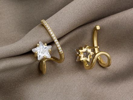Серьги "Звездочки" со стразами