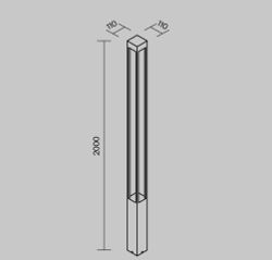 Светильник столбик ландшафтный 25вт 110x110x2000мм