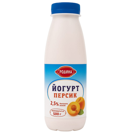 Йогурт персик Родина 2,5%  500 мл