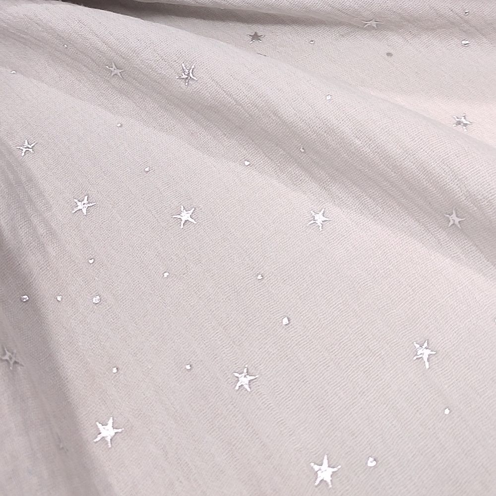 Серый беж с серебряными звёздами