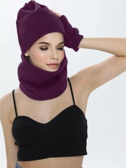 Шапка бини с начесом для хвоста, дред и кос