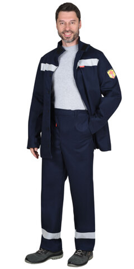 Костюм сварщика СИРИУС-ГЕРКУЛЕС летний: куртка, брюки темно-синий и СОП