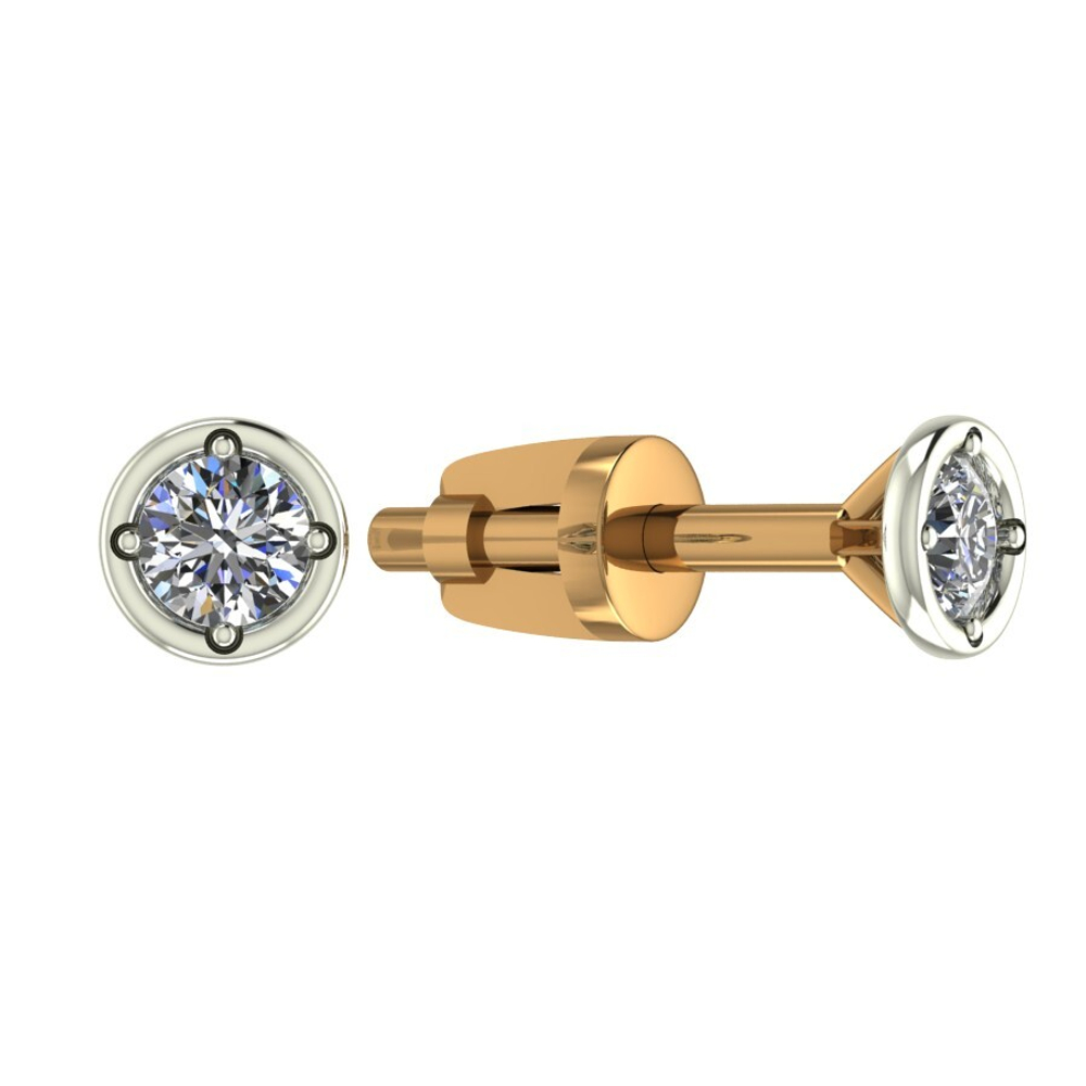 Серьги из золота 585 пробы с Фианит