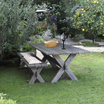 Деревянный стол садовый из массива сосны, графит