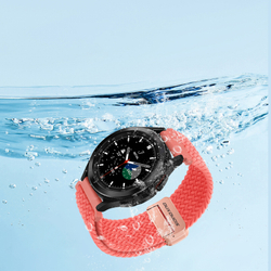 Эластичный ремешок красного цвета (Guava) от Dux Ducis для смарт часов Samsung Galaxy Watch 3, 4, 5, 6 и 7 (размер крепления 20мм), серия Strap (Mixture Pro Series)