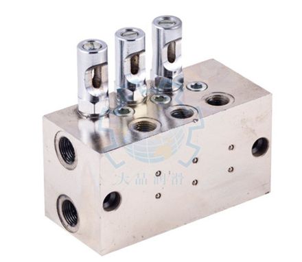 5SSPQ3 -P0.5 - Питатель для двухлинейных систем смазки с рабочим давлением 400 бар, количество выходов 5, максимальная доза 0,5 мл/цикл, с электрическим индикатором (реле)