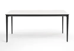 "Малага" обеденный стол из HPL 160х80см, цвет молочный, каркас черный
