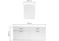 ТВ-тумба Ливерпуль белый / ясень ваниль