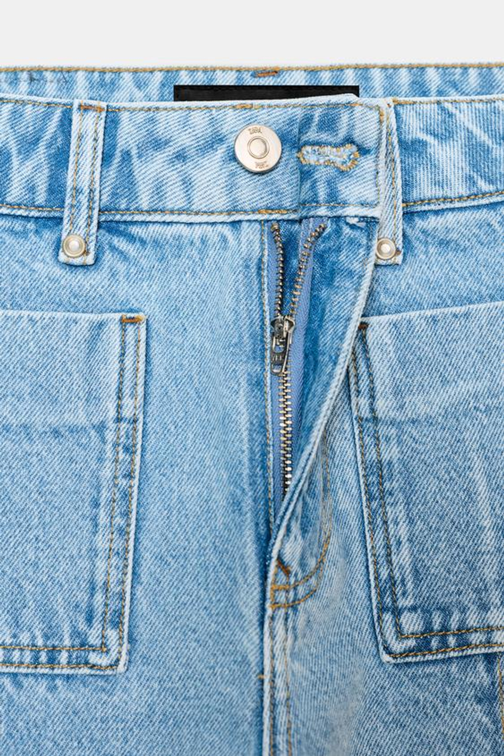 ZARA ДЖИНСЫ Z1975 WIDE-LEG CROPPED С ВЫСОКОЙ ПОСАДКОЙ, ГОЛУБОЙ