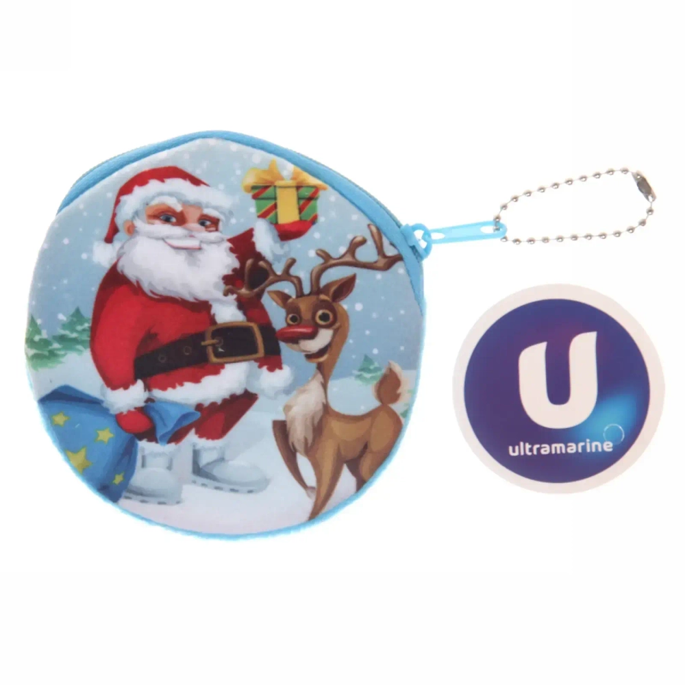 Кошелек с цепочкой «Дед Мороз с подарком», d-10см