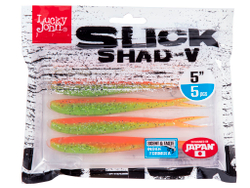 Виброхвост LJ 3D Slick Shad-V 5" (12.7 см), цвет Z12, 5 шт.