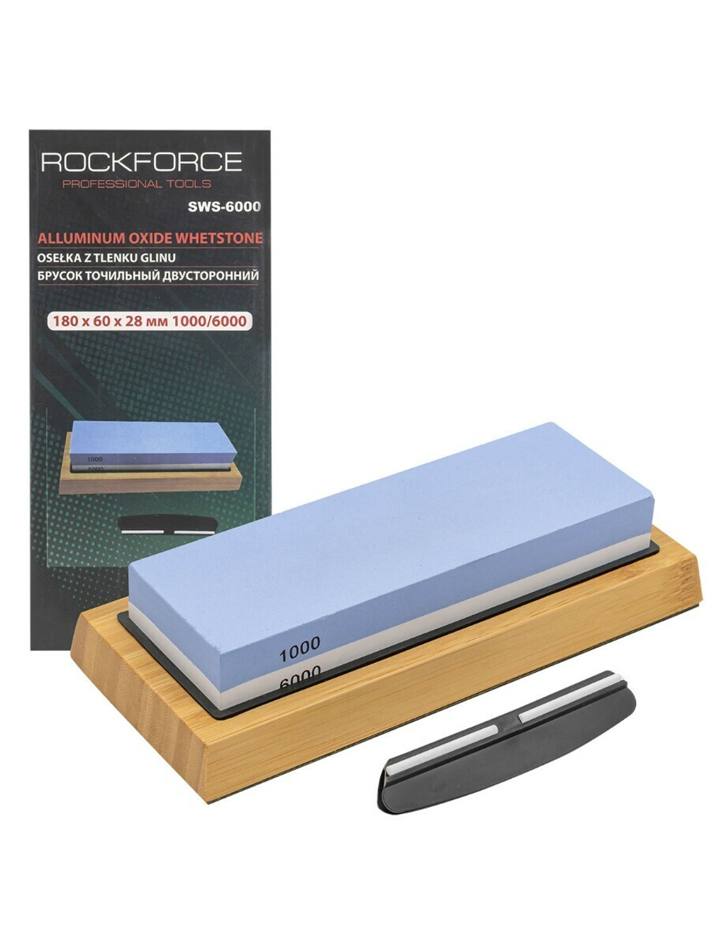 Брусок точильный двусторонний 180x60x28mm 1000/6000 RockForce##Rock FORCE RF-SWS-6000