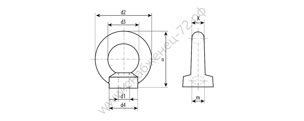 ЗУБР DIN 580 М8, кованый рым-гайка, 25 шт, Профессионал (4-304325-08)