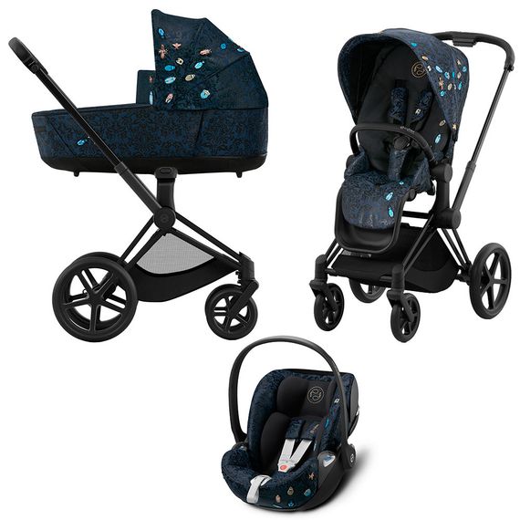 Детская коляска Cybex Priam IV 3 в 1 Jewels of Nature шасси Matt Black