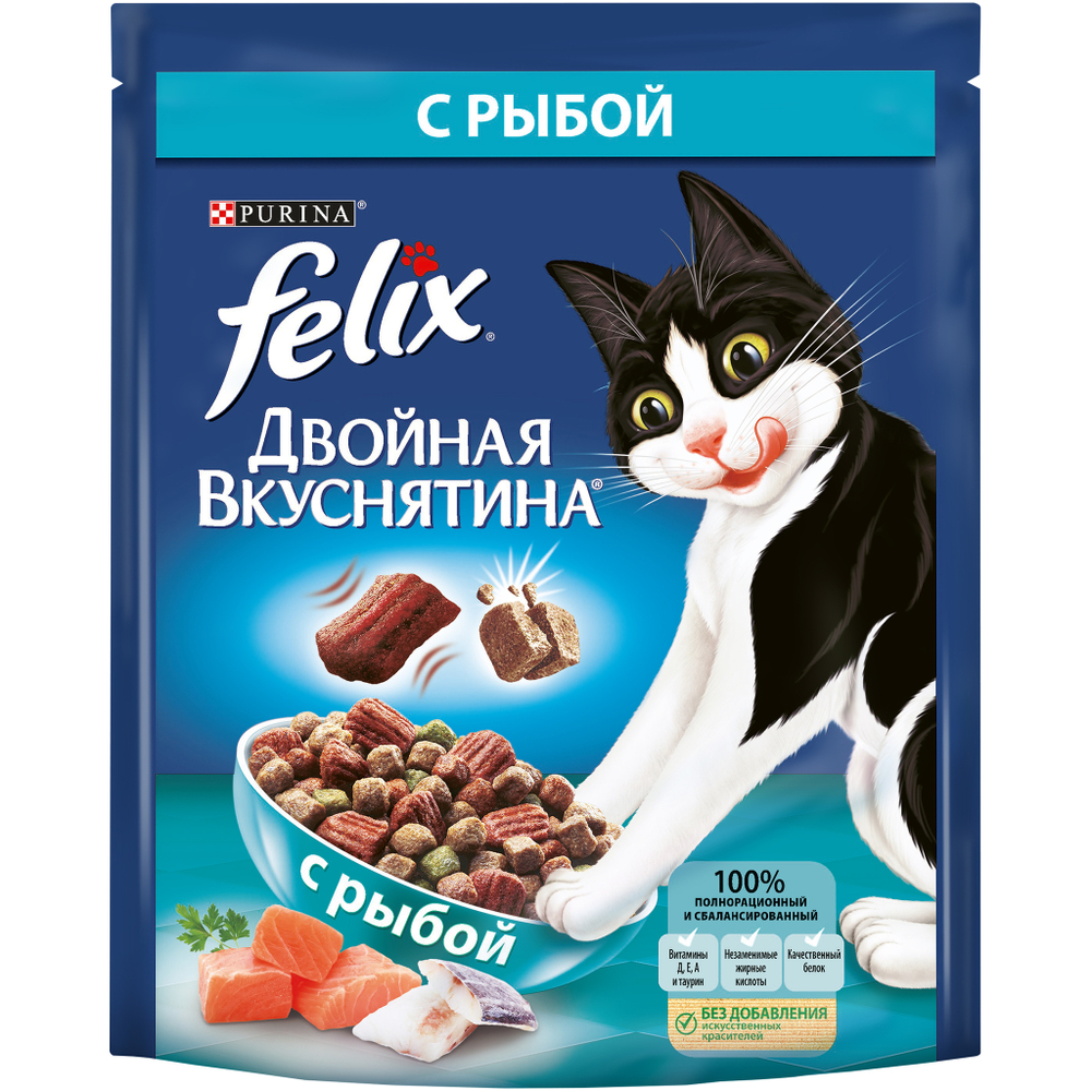 Влажный корм FELIX Двойная Вкуснятина с лососем и форелью, в желе 75 г
