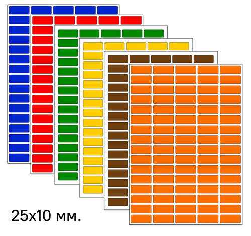 Виниловые наклейки для маркировки Policomprint М8, 25х10 мм. 80 шт.