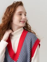 Жилетка для девочки в школу 953 индиго-коралл