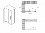 Душевой уголок Abber Schwarzer Diamant AG30140BMH-S80BM 140х80 стекло матовое/профиль черный