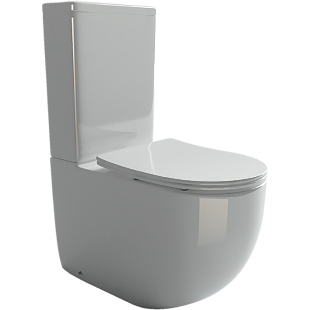 Унитаз-компакт безободковый Ceramica Nova Metropol CN4001-B с крышкой-сиденьем микролифт, белый глянец