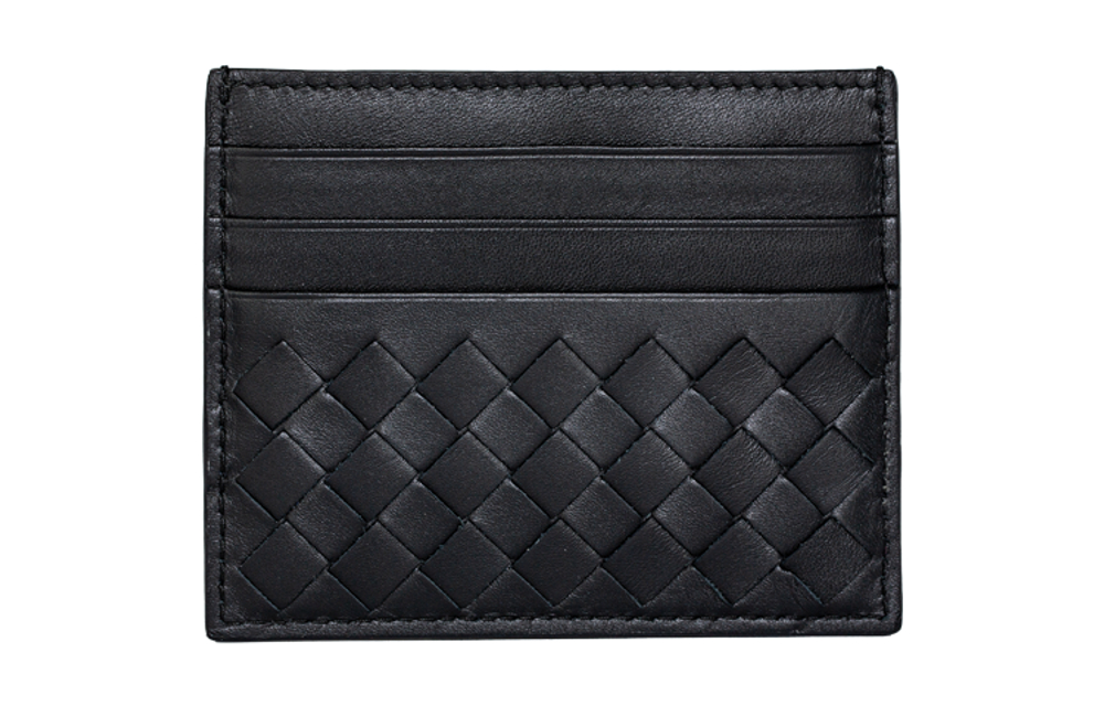 Bottega Veneta Intrecciato Card Case Black