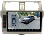 Магнитола для Toyota Land Cruiser Prado 150 2014-2017 - Teyes CC3-2K-360 на Android 10, 2K QLED, 6Гб+128Гб, CarPlay, 4G SIM-слот, 4 камеры в комплекте