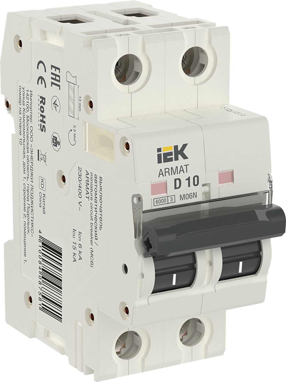 ARMAT Автоматический выключатель M06N 2P D 10А IEK