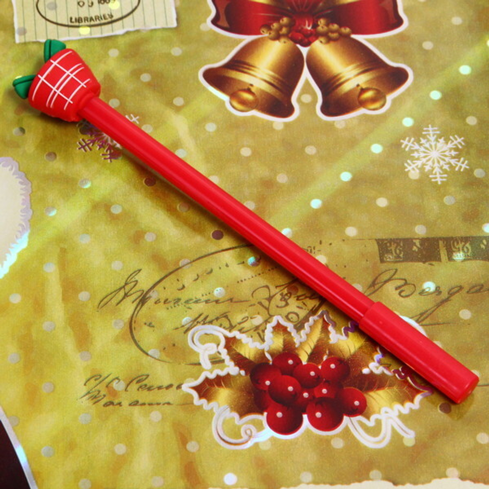 Ручка гелевая, цвет синий «Новогодний подарок», 19см