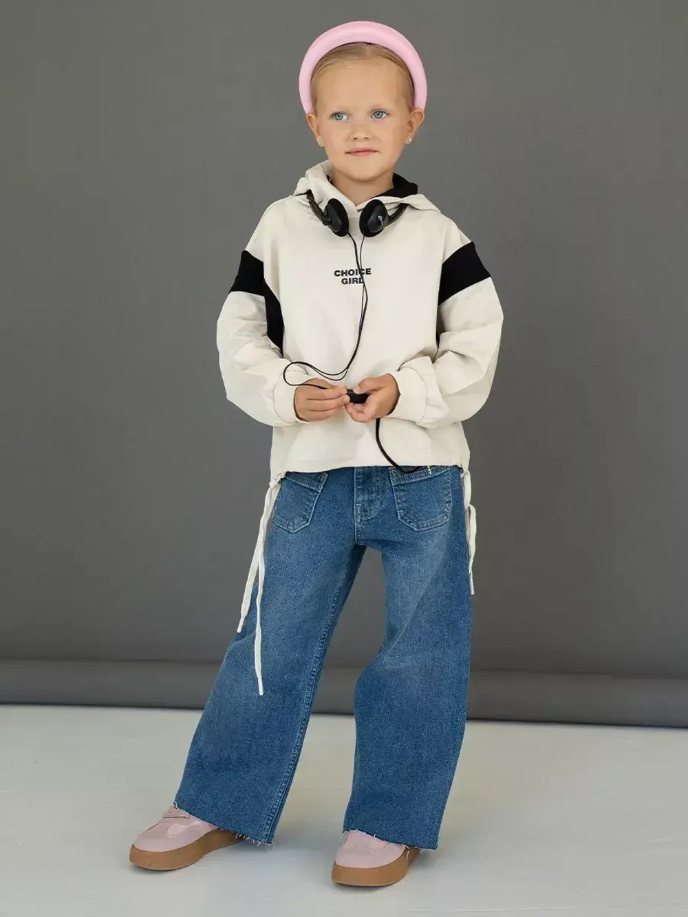 Худи для девочки с завязками в школу